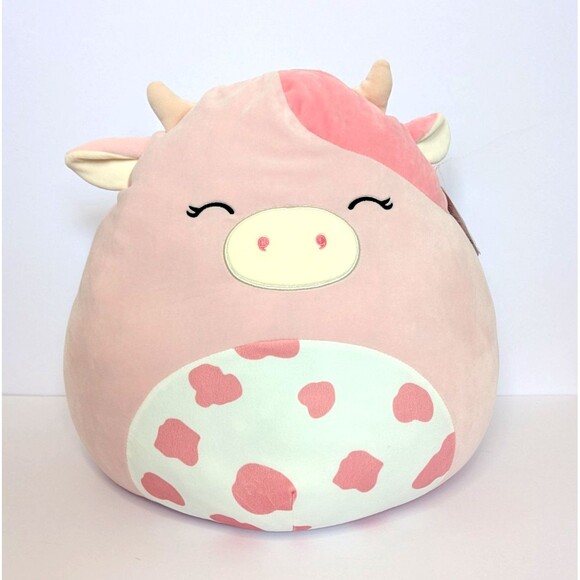 Kellytoy Squishmallows Clay The Pink Cow 16” Spotted Belly Costco Exclusive NWT - Picture 1 of 7